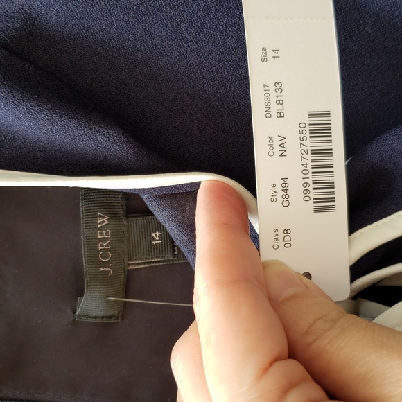 jcrew tieneck dresss in italian wool crepe, Navy, Size 14T - Picture 4 of 8